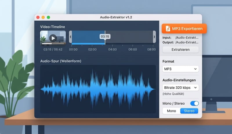 Konzept Audio-Extraktion Tool Wellenform