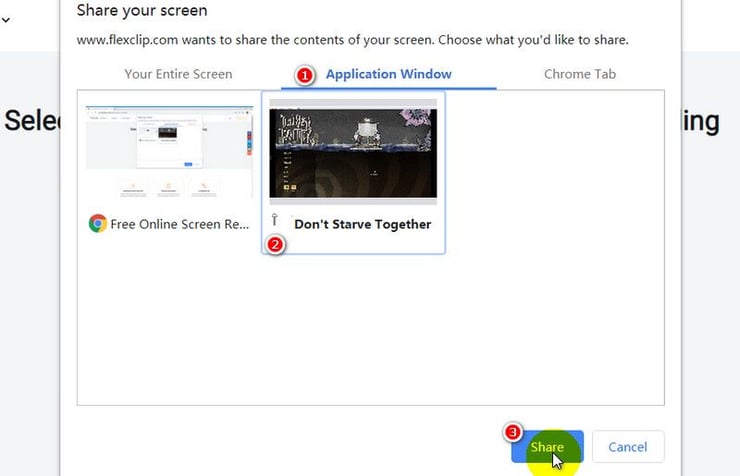 select “Share and Record