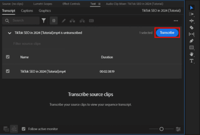 How to Add Subtitles to a Video in Premiere Pro - step2
