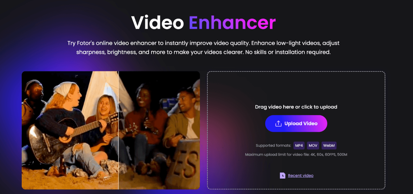 fotor video enhancer-step1