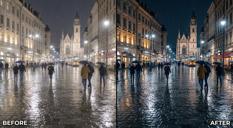 Before and after upscaling a soft Sora clip to detailed 4K with UniFab AI Video Upscaler