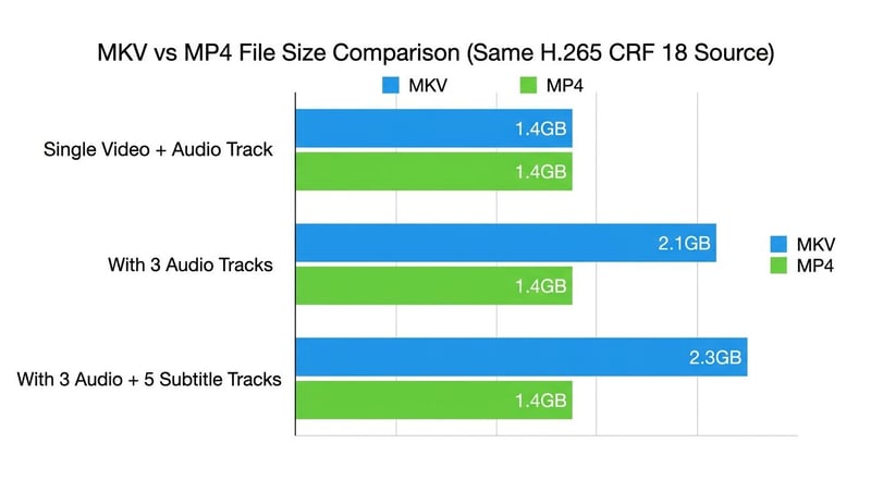 MKV vs MP4 File Size Comparison