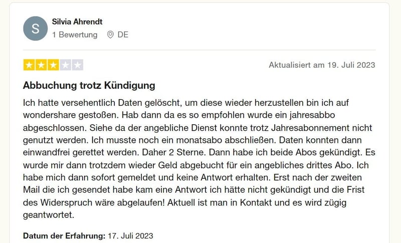 Problem mit der Kündigung von Abonnements