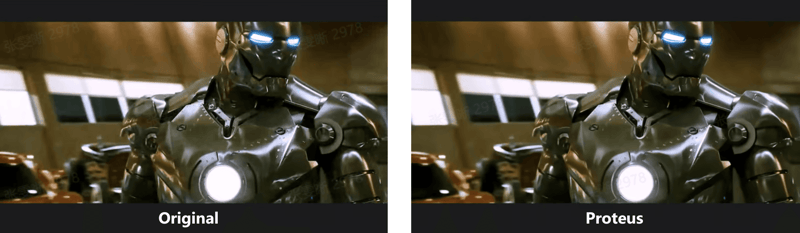 original vs. topaz video ai's proteus model