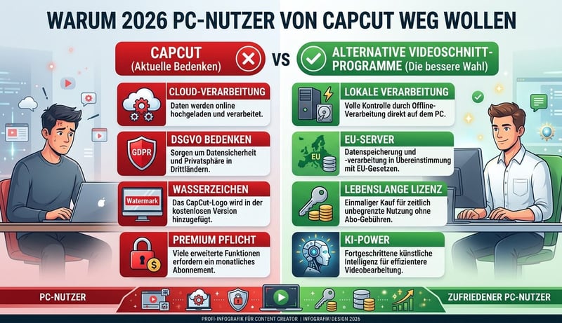 Warum CapCut auf dem PC ausgereizt ist – CapCut Nachteile vs Alternative Vorteile