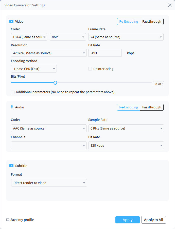 how to use unifab video converter settings