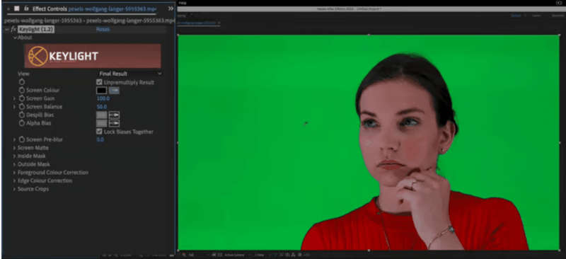 Eliminate green screen background in After Effects