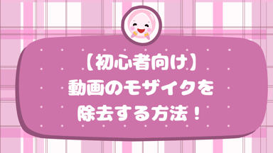 【初心者向け】動画のモザイクを除去する方法！