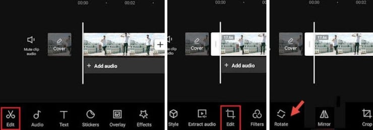 rotate videos in CapCut