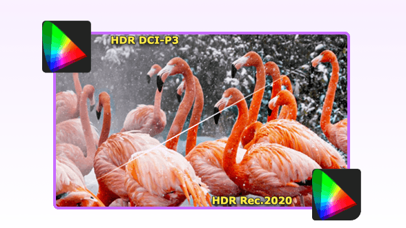 HDR color space between DCI-P3 and Rec. 2020