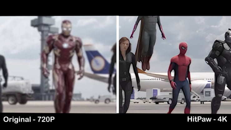 Superheroes 720P vs 4K comparison