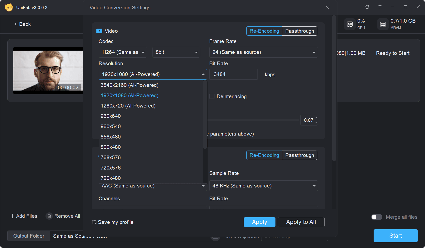 convert 720p to 1080p-step3