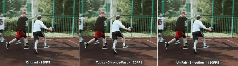 original vs topaz vs unifab - frame interpolation