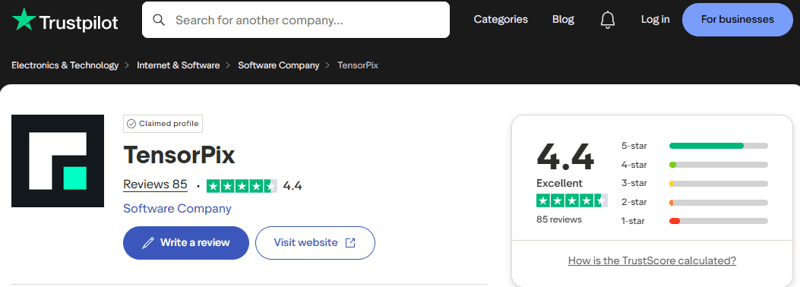TensorPix reviews from Trustpilot.png