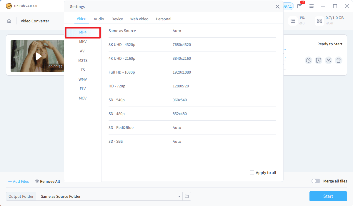 how to convert webm to mp4 - step 2