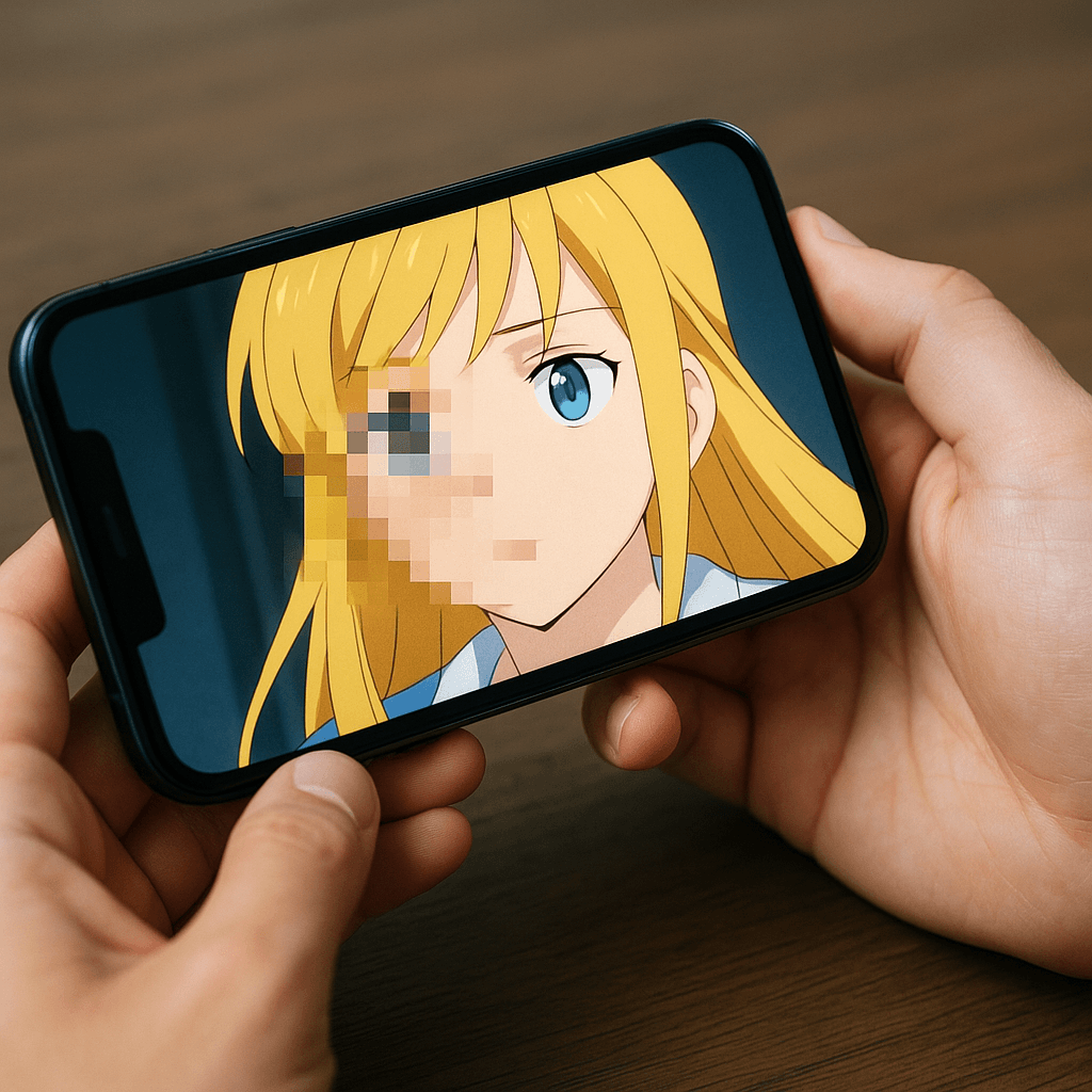 iPhone動画のモザイク補正で確認すべき範囲のイメージ