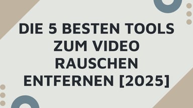 Die 5 besten Tools zum Video Rauschen Entfernen [2025]