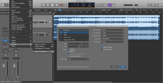 Export vocals with logic pro X