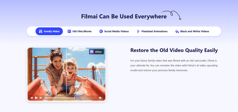 Filmai AI Video Restoration Software