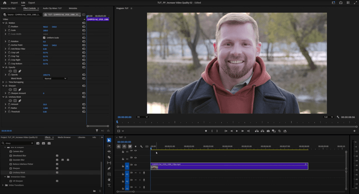 how to remove blur from video using premiere pro
