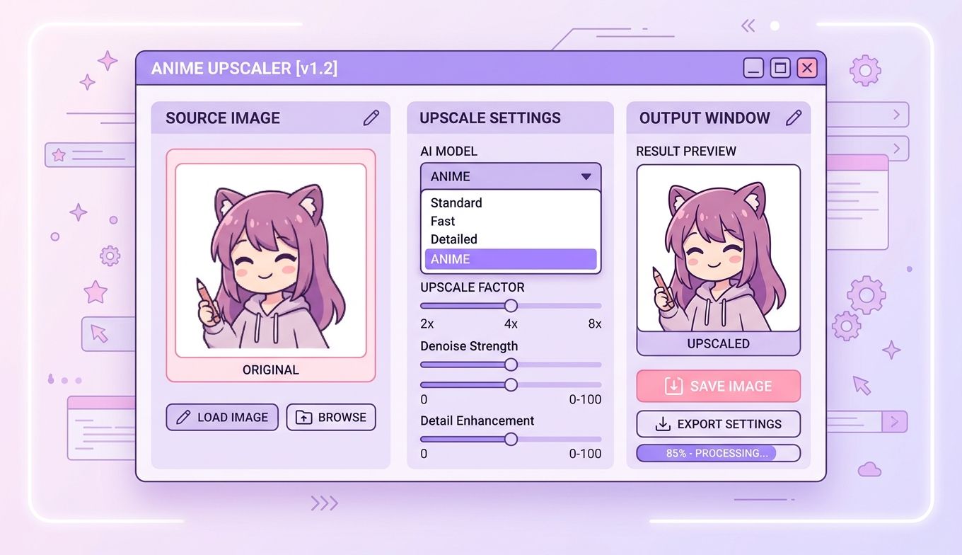 UniFab Video Upscaler AI Kairo-Modell für Anime-Export in 4K