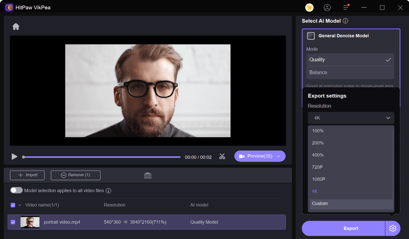 hitpaw VikPea workspace interface