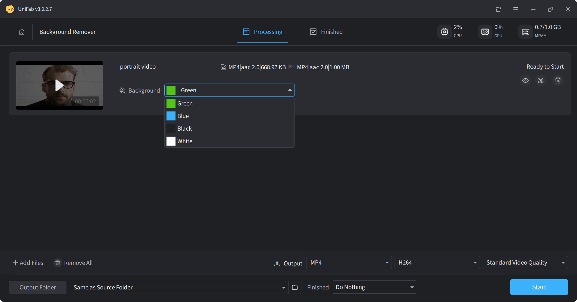 how to use unifab background remover - step2