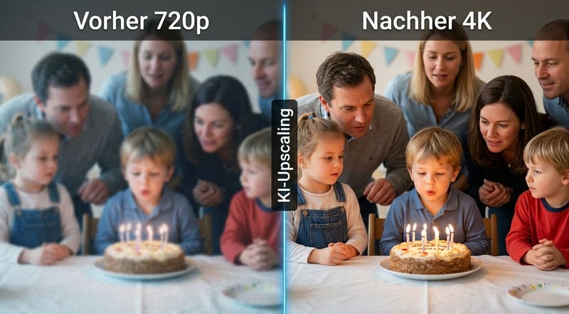 VHS 720p vs 4K nach KI-Upscaling – Vorher / Nachher Vergleich