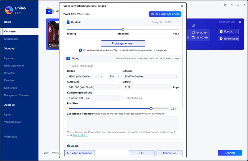 Freemake Video Converter Alternative - UniFab Video Converter Screenshot