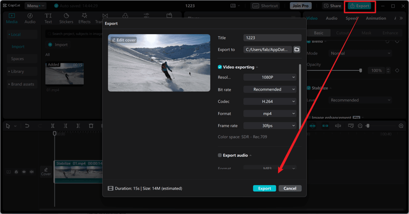capcut video stabilizer-capcut stabilize video step3