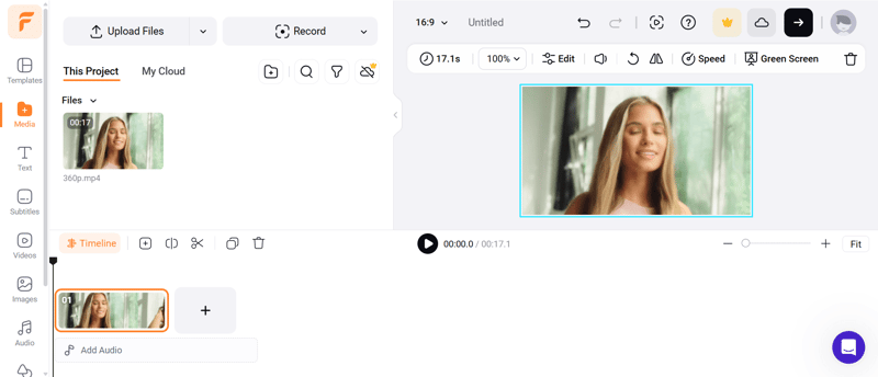 FlixClip Video Clearer workspace