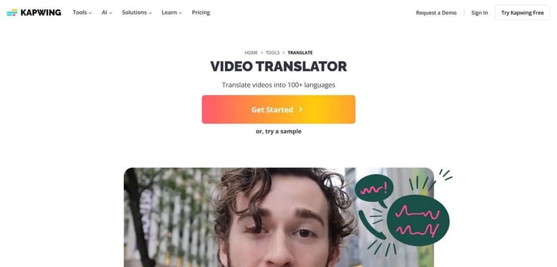 Kapwing free video translator