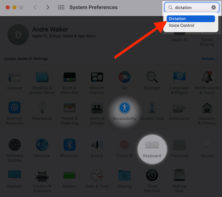 System preference with Mac's inbuilt tool