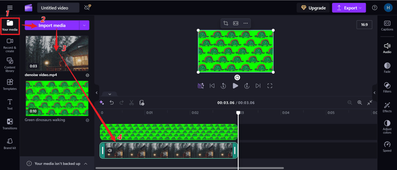 Clipchamp green screen-step3