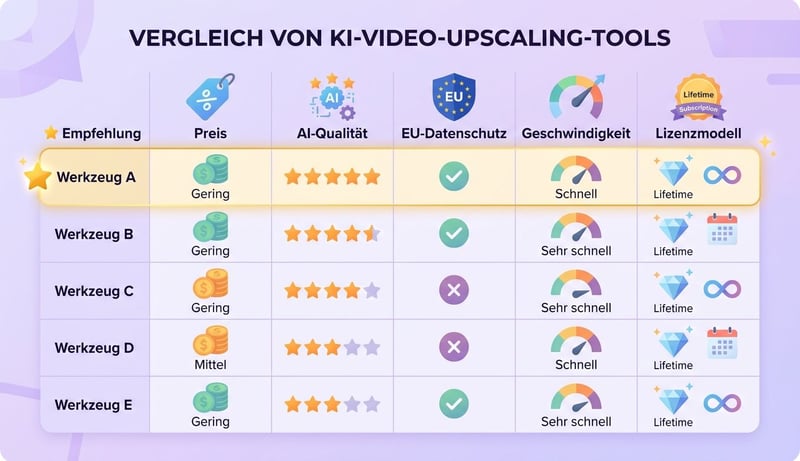 bester video upscaler — Vergleich der besten Tools