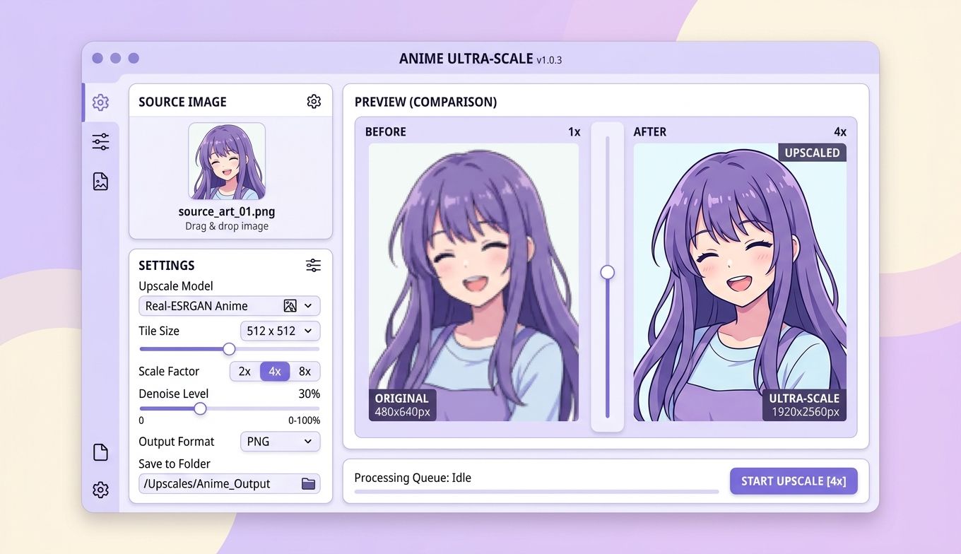 Real-ESRGAN Anime-Workflow am PC für Pre-Render-Upscaling