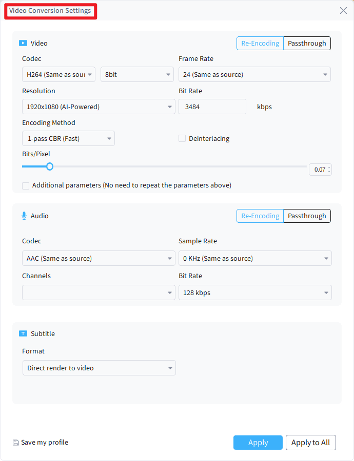 how to convert 720p to 1080p - step3