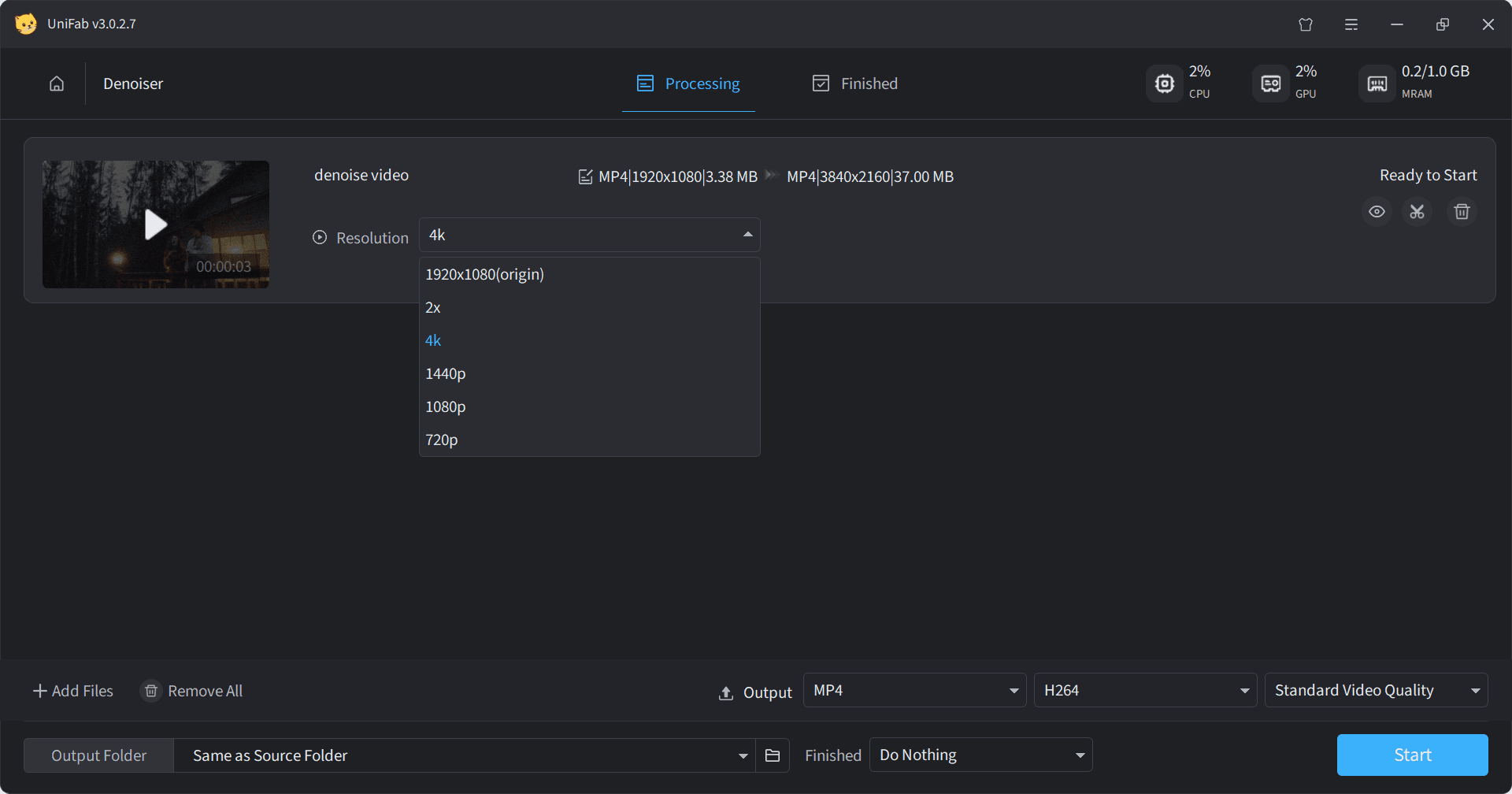 how to use video denoiser free - step2