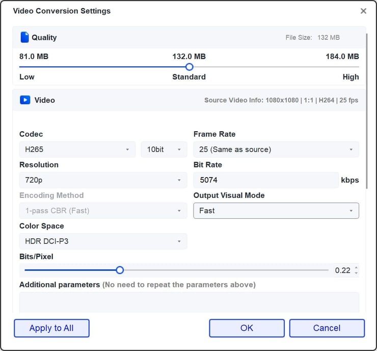 unifab video settings