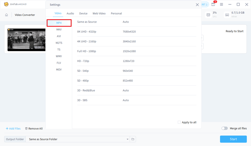 convert mkv to mp4 - step 3