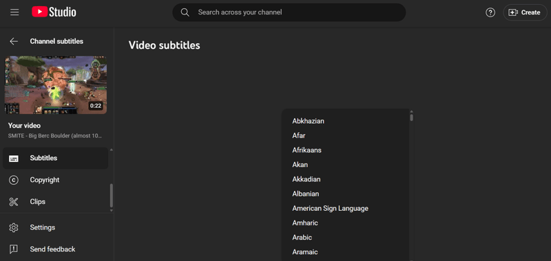 add YouTube language
