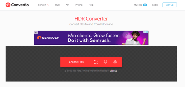 Convert HDR to SDR Online Using Convertio