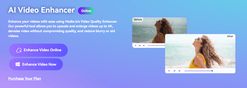 Screenshot of Media.IO official website