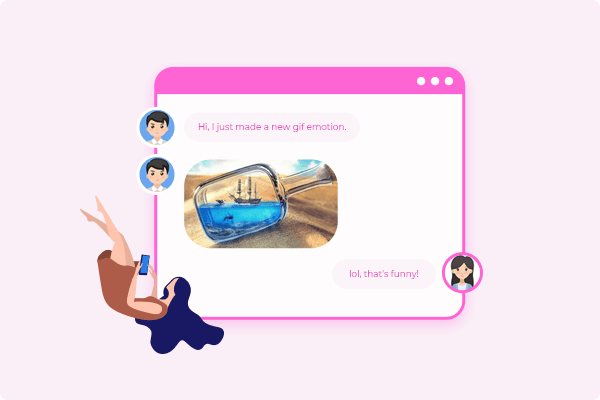 Online chat conversation illustration