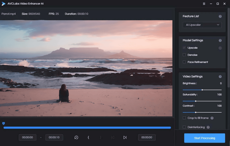 avclabs videoenhancer ai workspace interface