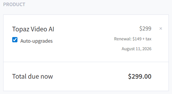 topaz video ai price