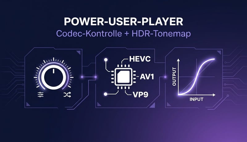 Power-User-Player Konzept — Codec-Kontrolle und HDR-Tonemap