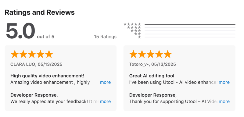 Utool Apple store rating.png