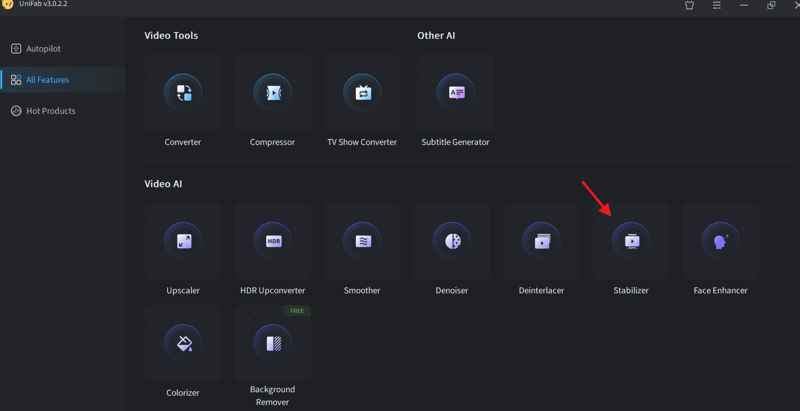 Open UniFab and Select Stabilizer