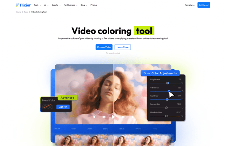 colorize video online free with flixier